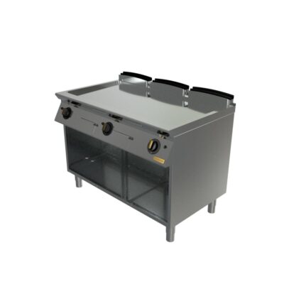 Plinski roštilj, ravna krom ploča, otvoreni ormarić, LUX, 120x70