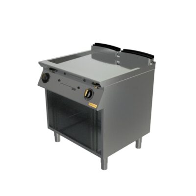 Plinski roštilj, ravna krom ploča, otvoreni ormarić, OPTIMA