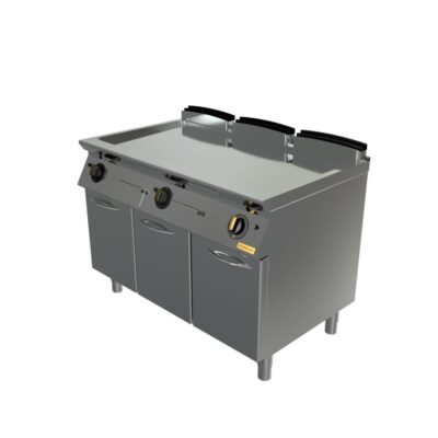 Plinski roštilj, ravna krom ploča, zatvoreni ormarić, LUX, 120x70