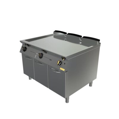 Plinski roštilj, ravna krom ploča, zatvoreni ormarić, LUX, 120x90