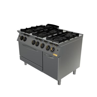 Plinski štednjak, 6 plamenika, plinska pećnica GN 2/1 OPTIMA