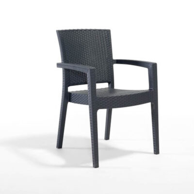 Plastična vrtna stolica Parisian Anthracite